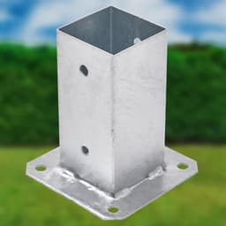 Grondanker met Plaat - Paalhouder Houtanker - Constructie Verankeren - Verzinkt Staal - 71 x 71 mm - Zwart — thumbnail 3