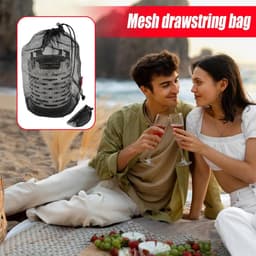 Geventileerde Waszak - Mesh Opbergtas - Kleding Opbergen - Maximale Luchtstroom - 22 x 25 cm - Zwart — thumbnail 3