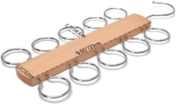 Dailygoods- Sjaalhanger Massief Hout - Sjaalhouder - Kastorganizer - Ruimtebesparend - 10 Ringen - Hoogwaardige Materialen — thumbnail 4