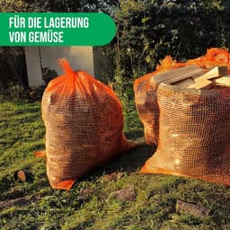 Ritselzakken Netzakken - Aardappelzak Uienzak - Opslag Oogst - Ademend Grofmazig - 42 x 60 cm 15 kg - Groen — thumbnail 3