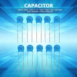 Dailygoods - Keramische condensator - Condensatorkit 50 stuks - Hoogspanningscapaciteit - 1000V 104M 0.1uF - Betrouwbare condensatoren - Geschikt voor... — thumbnail 4