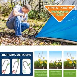 Duurzame 30 cm grondankers met J-haak, roestbestendig staal, ideaal voor campingtent en tuinondersteuning, 10 stuks — thumbnail 5