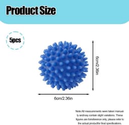 SnelShoppen - Set van 5 Herbruikbare PVC Droogballen - Versnel het Droogproces, Verminder Kreuken in Kleding, Ideaal voor Wasmachine en Droger — thumbnail 3