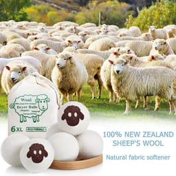 SnelShoppen - Drogerballen voor Wasdrogers - 6 Stuks Natuurlijke Wasverzachter van 100% Schapenwol - Vrij van Schadelijke Stoffen - Ideaal voor Donsja — thumbnail 3