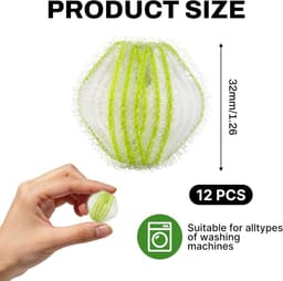 SnelShoppen - 12 Stuks Herbruikbare Anti-Haarballen voor Wasmachine, Nylon, Kleurvast, Voor Dierenharen, Vermindert Klitten en Verbetert Wrijving van — thumbnail 5