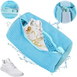Schoenwaszak voor de wasmachine met verborgen rits, ideaal voor sneakers en sportschoenen, blauw — thumbnail 1