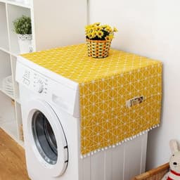 Katoenen linnen stofdichte hoesbeschermer voor koelkast, tafel en wasmachine - Geel - Bescherming - Stofbescherming - Huishouden — thumbnail 1