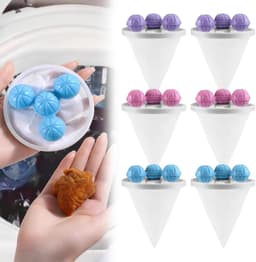 6 stuks filterzakken, wasmachine, haarverwijderaar, herbruikbare haarfilter, netzak, verwijdert dierenharen, pluisjes - ShopVlot — thumbnail 1