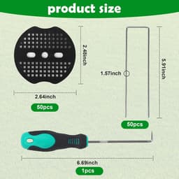 Grondanker set 50 verzinkte spijkers - 50 ringen - 1 haak - ideaal voor het bevestigen van onkruiddoek - ShopVlot — thumbnail 3