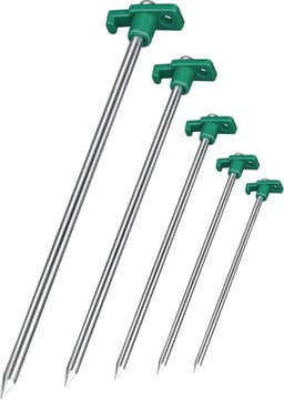 SnelShoppen - 24x Anti-Roest Grondpinnen Ø 0.8 cm, 25 cm Lengte - Geanodiseerde Stalen Grondankers voor Tuin, Camping, Feest, Vastzetten en Bevestigen — thumbnail 1