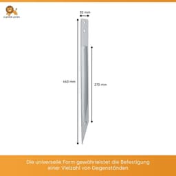 SnelShoppen - Pack van 4 Grondankers voor Schommel, Tuin, Speeltoren, Rozenboog - Galvaniseerd Staal, Inclusief Houten Schroeven, Veilig en Duurzaam — thumbnail 3