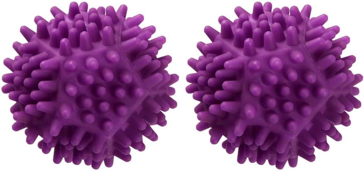 SnelShoppen - Drogerballen FLUFFY voor wasdrogers, 2 stuks, pluizige was, kleur Berry, ideaal voor huishoudelijk gebruik, wasaccessoires voor een bete — afbeelding 1