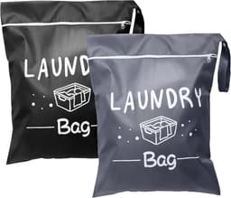 SnelShoppen - 2x Vouwbare Reiswaszakken met Rits - Herbruikbare Waszakken voor Reizen en Thuis - Ideaal voor Schoon en Vies Wasgoed - Compact en Licht — thumbnail 1
