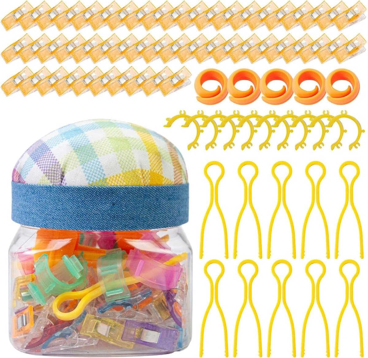 Naaiclips Set - Stofklemmen - Stoffen Vasthouden - Antislip Grip - 76 Delig - Multicolor — afbeelding 1