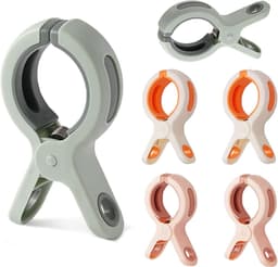 6 stuks grote klemmen, handdoekklemmen voor strandligstoelen, Jumbo formaat, sterke handdoekclips, winddicht, strandhanddoekclips voor dagelijkse was, badhanddoek, tapijt, beddengoed en dikke — thumbnail 1
