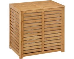 - Dubbele wasmand van bamboe, hoogte 58 cm