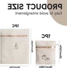 Set van 2 wasnetten voor delicate kleding, lingerie en schoenen - Ideaal voor reizen en wasmachinegebruik — thumbnail 3