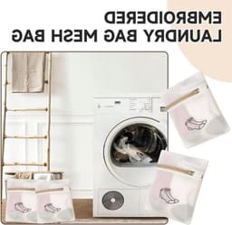 Wasmachine waszakken set van 2, mesh netzakken voor delicate kleding, ondergoed, sokken en beddengoed, 18 x 20 + 40 x 50 cm — thumbnail 5