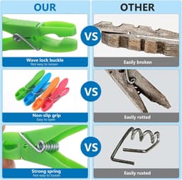 Wasknijpers met mand, wasknijpers zonder afdruk, windbestendige antislip wasknijpermand voor wasknijpers, zak, sokkenklemmen voor thuis, camping, waslijn, handdoek, kleding — thumbnail 5