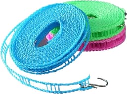 Draagbare Waslijn - Buitenwaslijn Winddicht - Kleding Drogen - Glad PVC Medische Kwaliteit - 10 meter - Willekeurig — thumbnail 1