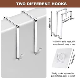 Opknoping Wasserij Bag Set van 2 Stuks - Opvouwbare Waszak Deur Opknoping - Wasmand met Roestvrij Stalen Haak & Zuignap - Opknoping Waszakken - Gebruik in Deuren, Muren, Reizen — thumbnail 5