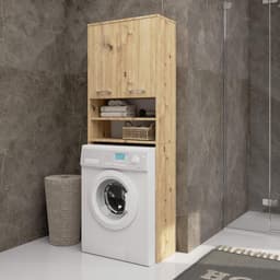 Wasmachine Ombouwkast - Hoge Kast Wasmachine - Ruimte Benutten - Met 2 Deuren - 64 x 180 x 30 cm — thumbnail 3
