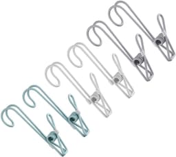Kledingklemmen met haak - Wasknijpers clips - Spullen ophangen - Winddicht ontwerp - 6 stuks - Diverse kleuren — thumbnail 1