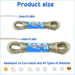Waslijn Uittrekbaar - Waslijn met Stalen Kern - 2 mm/3 mm Dikte - 20 m Lengte - Geschikt voor Buiten - Hoge Treksterkte - Drooglijn — thumbnail 3