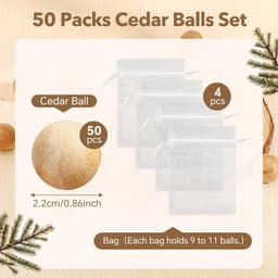 50 Stuks Mottenballen met Cedar Hout Geur - Effectieve Mottenbestrijding voor Kledingkast en Garderobe — thumbnail 5