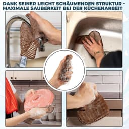 8-delige set afwasnetten, platte netten, grote microvezeldoeken, duurzaam en praktisch voor langdurig gebruik met roestvrij staal, siliconen en porselein — thumbnail 3