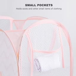 Opvouwbare wasmand, set van 2, pop-up wasmand, gaas, 30 x 30 x 50 cm, wasmand waskorven met handgrepen, stoffen mand, statiegeldflessen, collectie — thumbnail 3