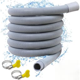 Universele afvoerslangverlenging van 3 meter met koppelingen en slangklemmen, geschikt voor wasmachines en vaatwassers. — thumbnail 1