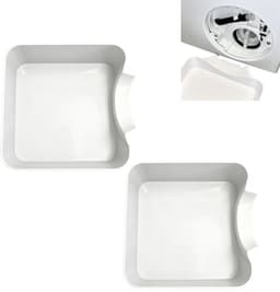 2 stuks - witte afvoerbak voor de wasmachine - Geschikt voor zowel voorladers als bovenladers - Houdt de vloer droog en voorkomt wasgeuren en watervlekken - 18*18*5 cm — thumbnail 1