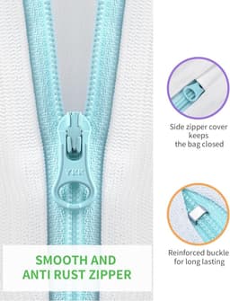 SnelShoppen - Wasnet voor Delicate Kleding - Mesh Waszak met Handvat en Rits - 40x50cm - Set van 2 - Ideaal voor Ondergoed, Blouses en Hemden — thumbnail 5