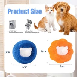 SnelShoppen - 8 Stuks Wasmachine Haarvangers Herbruikbare Ballen voor Kleding en Beddengoed - Nylon en PP Materiaal - Effectieve Dierenhaar Verwijdera — thumbnail 2