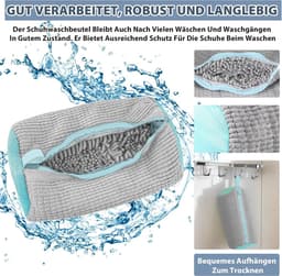 Multifunctionele Waszak voor Schoenen - Herbruikbare Bescherming voor Alle Schoenen en Wasmachine (Grijs) — thumbnail 2