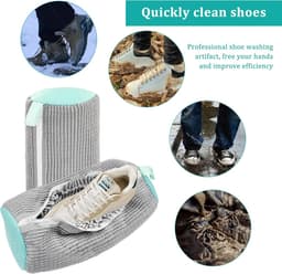 Waszakken voor schoenen, wasmachine, waszak voor schoenen, herbruikbaar, waszakken voor schoenen met ritssluiting, bescherming voor schoenen en kleding (grijs) — thumbnail 2