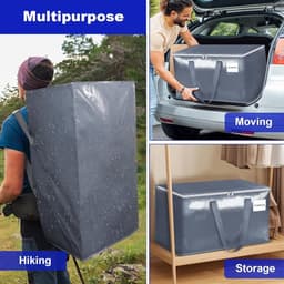 Grote waszakken met rits en labels, 105L, stevige opbergzakken voor kleding, reizen en tuinaccessoires, 2-pack — thumbnail 2