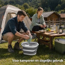 Opvouwbare Emmer 16 L met Deksel - Inklapbare Siliconen Emmer - Voor Camping, Picknick, Schoonmaken en Opbergen — thumbnail 3