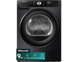 Hisense DH3S902BBCC - Warmtepomp droger - 9 kg - Vrijstaand - Zwart - Draaiknop - 63 dB(A) - Ion Refresh - Allergy Care - Auto Dry - ConnectLife - WIFI