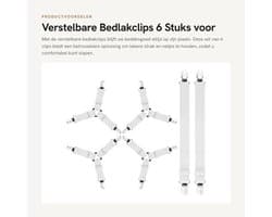 Dailygoods - Verstelbare Bedlakclips 6 Stuks voor Stabiliteit van Beddengoed