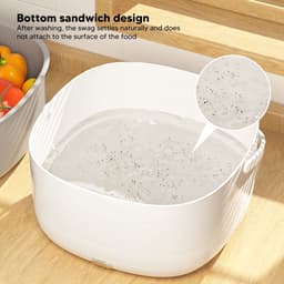Dailygoods- Wasmachine voor Groenten en Fruit - Levensmiddelreiniger - Ultrasone Technologie - 360 Graden Reiniging - Voedselveilig PP-Materiaal - Grote Opslagcapaciteit - Groentewasmachine — thumbnail 4