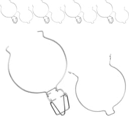 Draadklemmen voor potten - Bevestigingsclips - Voedsel bewaren - Roestvrij staal - 5 stuks - Zilver — thumbnail 1