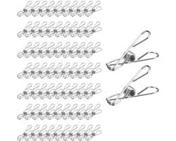 Dailygoods - 70 Stuks Wasknijpers - Roestvrij Staal Mini Wasknijpers voor Huishouden en Outdoor
