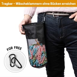 Wasknijperzak - Net tas - Wasknijpers opbergen - 300 vakken - 20 x 30 cm - Zwart — thumbnail 3