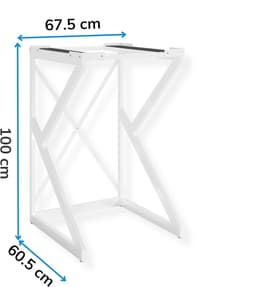 Opbergkast Wasmachine Droger - Stapelset Meubel - Ruimte Besparen - Stabiele Metalen Structuur - 100 kg Capaciteit - Wit — thumbnail 3