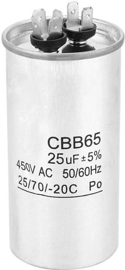 Dailygoods- Motorcondensator 25UF 450V - CBB65 Condensator - Aluminium Behuizing - Niet-polaire Elektrolytische Condensator - Ideaal voor Airconditioning - Veilig te Gebruiken - Aandrijfcondensator — thumbnail 4