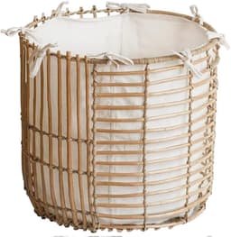 Wasmand Rotan - Opbergmand Handgemaakt - Vuile Was Sorteren - Hoogwaardig Materiaal - 45 x 40 cm - Natuurlijk — thumbnail 1