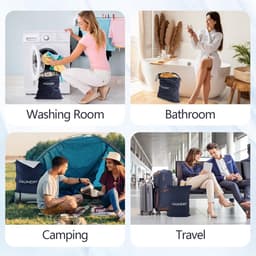 Waszakken Set - Waterdicht Nylon - Opvouwbaar en Ruimtebesparend - Met Ritssluiting - Voor Reizen en Vakantie — thumbnail 4