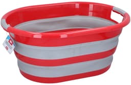 Dirt Devil Opvouwbare Wasmand - 27 L - 60 x 45 x 30 CM - Opgevouwen 10 CM hoog - Rood/ Grijs — thumbnail 2